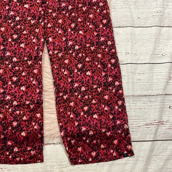 Savage X Fenty Satin Pants Red Animal Romance Pocket Unisex Men L Women XL - Picture 7 of 8